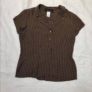 Jones New York short sleeved  Silk Blouse